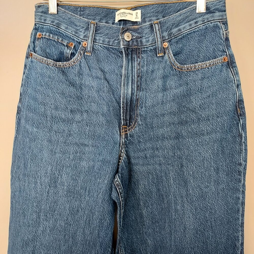 Abercrombie & Fitch The Wide Leg High Rise Jeans Size 29/8 Short NWOT - Picture 5 of 13